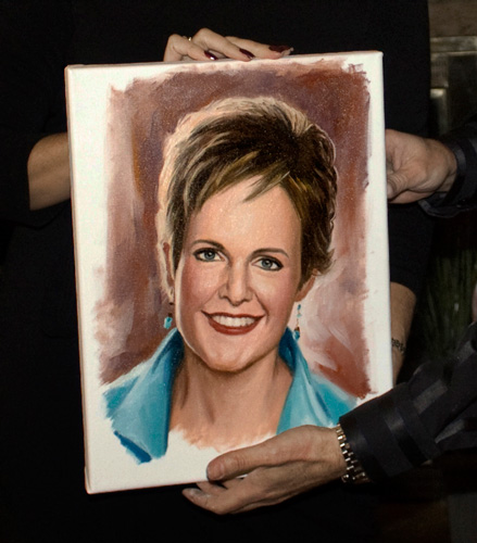 Sergey Malina's portrait of Erin Davis painted live during The Art of Fashion event